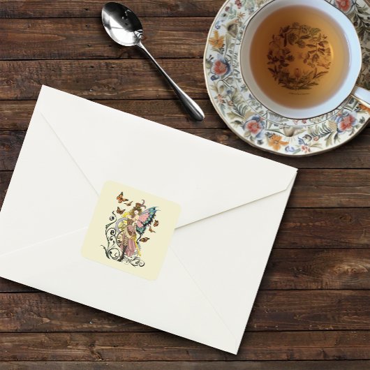 スティームパンクフェアリーイエロークロックギア スクエアシール