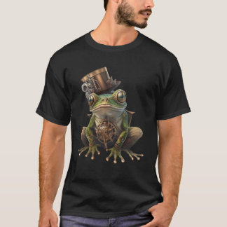 スティームパンクフロッグシリンダレトロサイエンスフィクションメカニカルギア Tシャツ