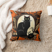 スティームパンクブラックキャットハロウィーン クッション (ブランケット)