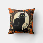 スティームパンクブラックキャットハロウィーン クッション (裏面)