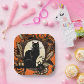 スティームパンクブラックキャットハロウィーン ペーパープレート (パーティー)