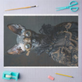 スティームパンクブラックスフィンクス猫デコップページ 薄葉紙 (クラフト)