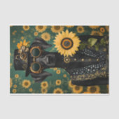 スティームパンクブラックドッグ+ヒマワリAK8デクページ 薄葉紙 (正面)