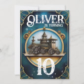 スティームパンクブルーカッパーバースデーパーティー 招待状 (正面)