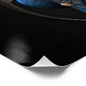 スティームパンクブルードラゴンと金属のスイッチAIアート ポスター (コーナー)