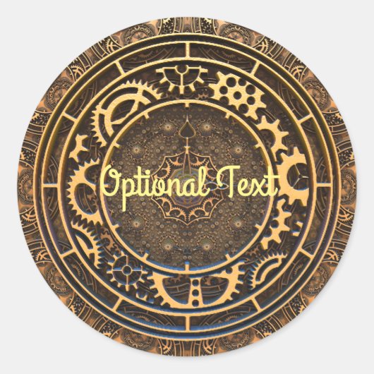 スティームパンクブロンズギアフィリグリー ラウンドシール (正面)