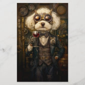 スティームパンクプードルドッグドリンクワインCP3クラフト紙 (正面)