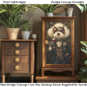 スティームパンクプードルドッグドリンクワインCP3デコページ 薄葉紙