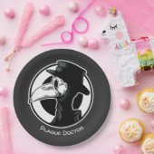 スティームパンクペスト医師鳥肌B/W ペーパープレート (パーティー)