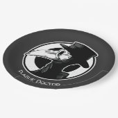 スティームパンクペスト医師鳥肌B/W ペーパープレート (アングル)