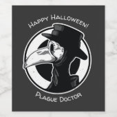 スティームパンクペスト医師鳥肌B/W ワインラベル (シングルラベル)