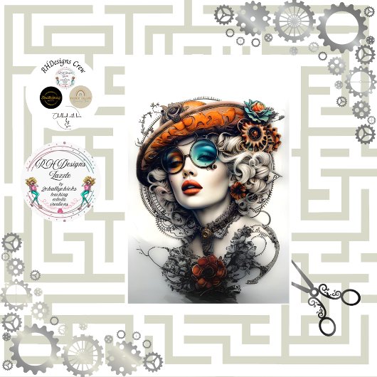 スティームパンクボホアドベンチュアスカサンドレアデクページ 薄葉紙