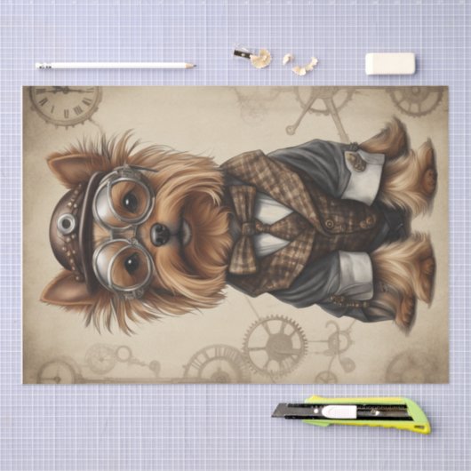 スティームパンクポーズ:ヨークシャーのテリアデコップページ 薄葉紙 (クラフト)