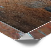 スティームパンクレッドブルーゴーグルグラフィティ ポスター (角)