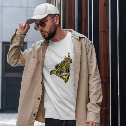 スティームパンクレースカー輸送 Tシャツ