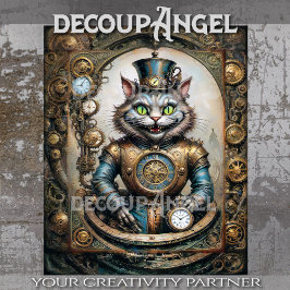 スティームパンクワンダーランドデクページのチェシャーキャット 薄葉紙