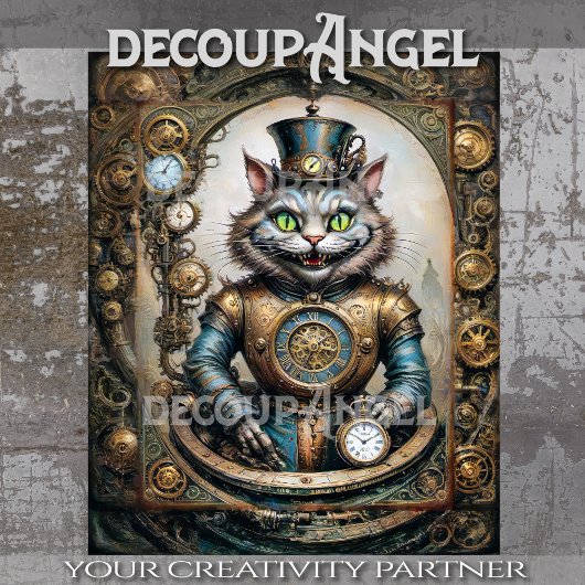 スティームパンクワンダーランドデクページのチェシャーキャット 薄葉紙