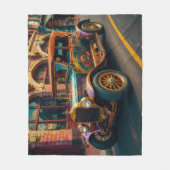スティームパンクヴィンテージカーin町 フリースブランケット (正面)