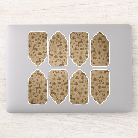 スティームパンクヴィンテージクリスマス素朴クラフトギフトラベル シール (コンピューター)