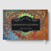 スティームパンクヴィンテージパーソナライズされた結婚式 ゲストブック (裏面)