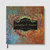 スティームパンクヴィンテージパーソナライズされた結婚式 ゲストブック (正面)