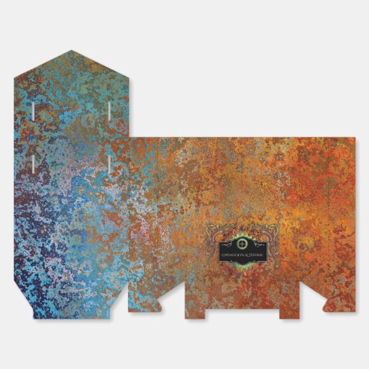 スティームパンクヴィンテージパーソナライズされた結婚式 フェイバーボックス (見開き)