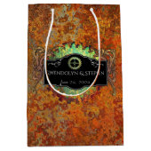 スティームパンクヴィンテージパーソナライズされた結婚式 ミディアムペーパーバッグ (正面)