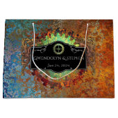 スティームパンクヴィンテージパーソナライズされた結婚式 ラージペーパーバッグ (正面)