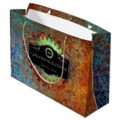 スティームパンクヴィンテージパーソナライズされた結婚式 ラージペーパーバッグ (裏面アングル)