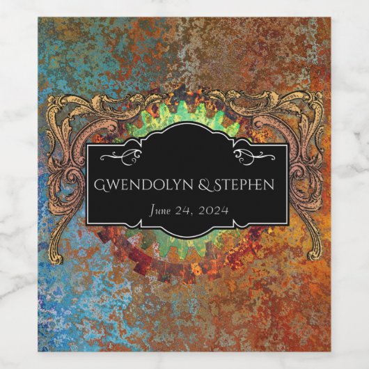 スティームパンクヴィンテージパーソナライズされた結婚式 ワインラベル (シングルラベル)