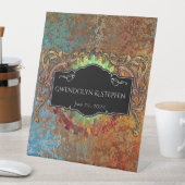 スティームパンクヴィンテージパーソナライズされた結婚式 台座サイン (インサイチュ)