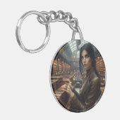 スティームパンクヴィンテージビクトリアンレディ・ライブラリアン キーホルダー (正面左)