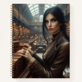 スティームパンクヴィンテージビクトリアンレディ・ライブラリアン ノートブック