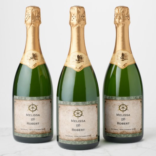 スティームパンクヴィンヤードヴィンテージウェディング スパークリングワインラベル (ボトル)