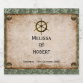 スティームパンクヴィンヤードヴィンテージウェディング スパークリングワインラベル (シングルラベル)