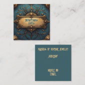 スティームパンクヴェルディグリスアンド金ゴールド スクエア名刺 (正面/裏面)