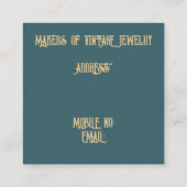 スティームパンクヴェルディグリスアンド金ゴールド スクエア名刺 (裏面)