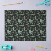 スティームパンクヴェルディグリスブロンズギアとカラス 薄葉紙 (クラフト)