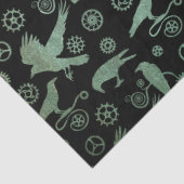 スティームパンクヴェルディグリスブロンズギアとカラス 薄葉紙 (詳細)