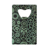 スティームパンクヴェルディグリブロンズギアカスタムモノグラム クレジットカード栓抜き (裏面)