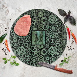 スティームパンクヴェルディグリブロンズギアモノグラム カッティングボード