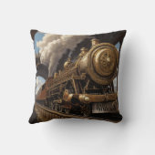 スティームパンク列車とビクトリアン橋 クッション (裏面)