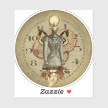 スティームパンク女性バストコラージメダリオン