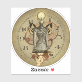 スティームパンク女性バストコラージメダリオン シール