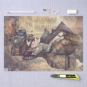 スティームパンク女性 薄葉紙 (クラフト)