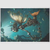 スティームパンク妖精の水中世界のデコパージュ 薄葉紙 (正面)