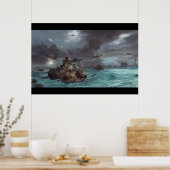 スティームパンク宇宙船 ポスター (キッチン)