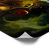 スティームパンク宇宙飛行士と月 ポスター (角)