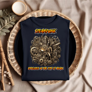 スティームパンク探検家のギアの街Tシャツ Tシャツ