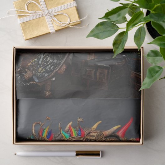 スティームパンク明るい色のアリゲーターデコパージュ 薄葉紙 (ギフト)